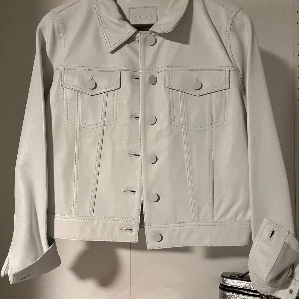 Anine Bing Lamb Leather Denim